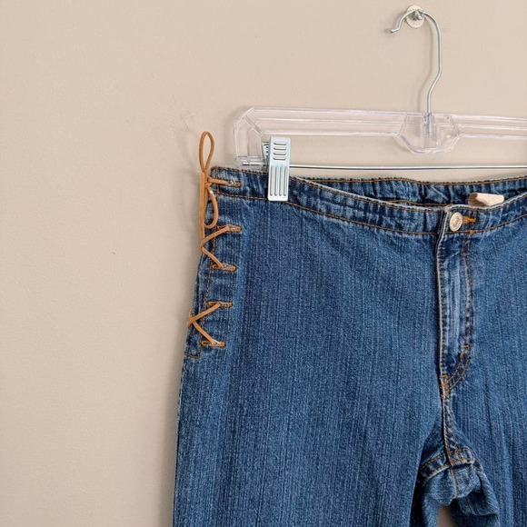 Y2K JORDACHE LOW RISE WESTERN SIDE TIE UP CAPRIS - Picture 5 of 8